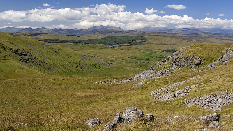 View to Snowdonia from the south ridge
