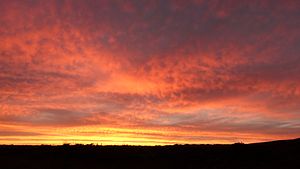 Sunrise sky at tent pitch