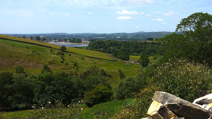 View back to Hollingworth Lake from Sheep Bank