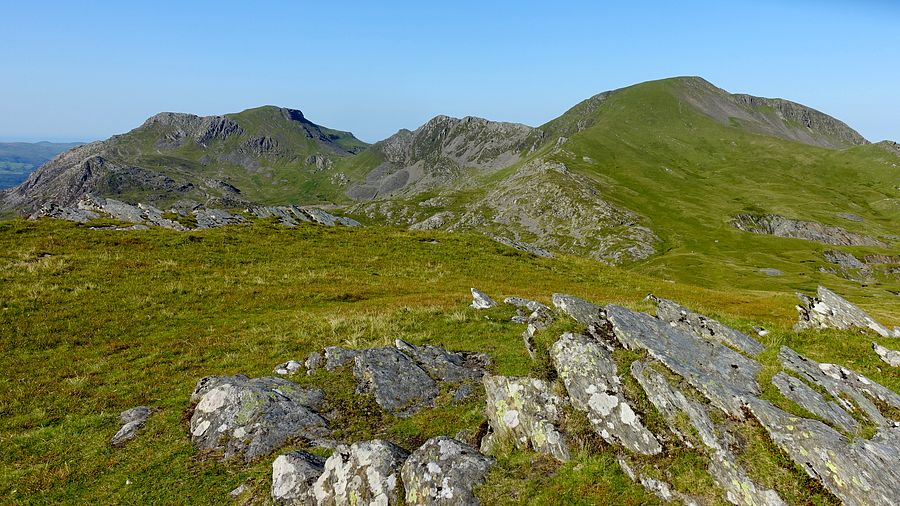 Moel-yr-hydd summit view to the Moelwynion